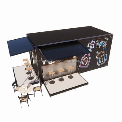 Gegalvaniseerde stalen buiging 180g frame moderne 10ft container bar food shop voor buiten gemaakt van gemodificeerde scheepvaartcontainer