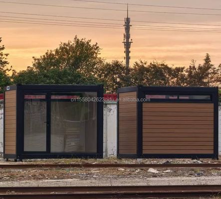Hoofdstructuur Gegalvaniseerde stalen vierkantbuizen 10ft 20ft Prefab Container Houten huis voor kantoor Assembly House