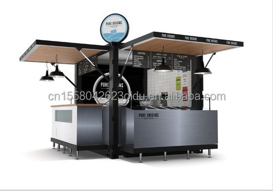 Houten Outdoor Customized Coffee Booth Mall Kiosk 10ft Container Shop voor Modern Hotel