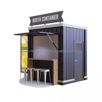 Houten Outdoor Customized Coffee Booth Mall Kiosk 10ft Container Shop voor Modern Hotel
