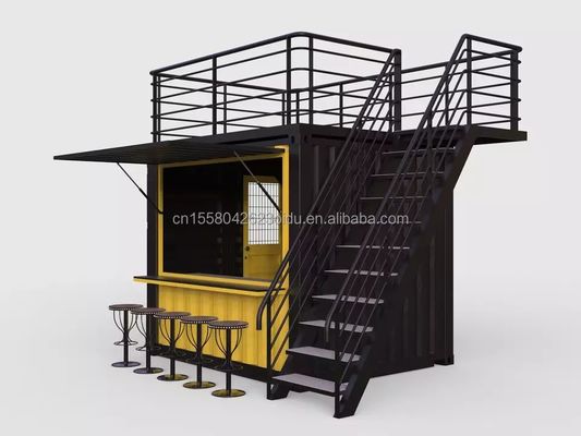 Houten Outdoor Customized Coffee Booth Mall Kiosk 10ft Container Shop voor Modern Hotel