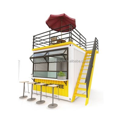 EU 10ft Mini Pop-up Shop Container Coffee Shop Bar Fastfood Restaurant Convenience Store met 50mm Wall Wave Sandwich Panel