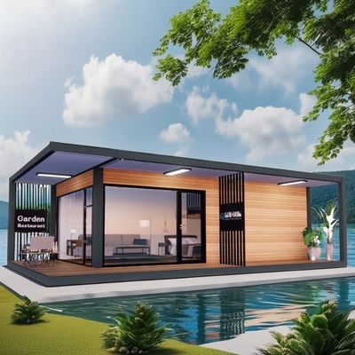 Modern ontwerp 20ft/40ft Prefab Container Huis met Houten Glas Huis