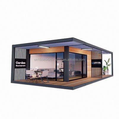 Modern ontwerp 20ft/40ft Prefab Container Huis met Houten Glas Huis