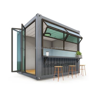 10ft Mini Pop-up Shop Container Koffieshop Bar Fastfood Restaurant Convenience Store met Aluminium Alloy Windows