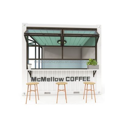 10ft Mini Pop-up Shop Container Koffieshop Bar Fastfood Restaurant Convenience Store met Aluminium Alloy Windows