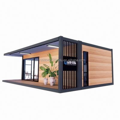 Modern ontwerp 20ft/40ft Prefab Container Huis met Houten Glas Huis
