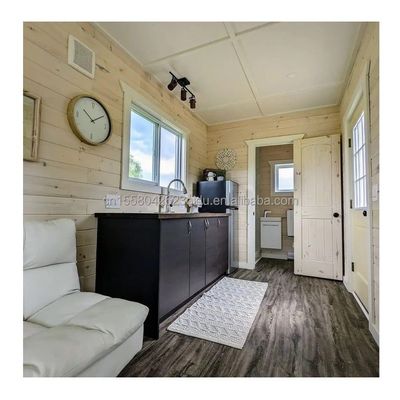 Residentieel 20ft prefab container huis met glazen wand kantoor villa en twee verdiepingen flat pack assemblage