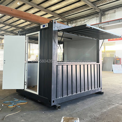 Prefab Shop Custom Pop Up Cafe Bar in 10ft en 20ft Container Coffee Shops met gegalvaniseerde stalen vierkant buizen