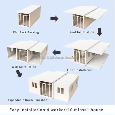Woongebouw of kantoor 20ft uitbreidbaar containerhuis met twee slaapkamers en aluminiumalloy ramen in moderne stijl