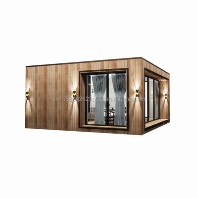 Sunshine House Container Voorafgebouwd houten glazen huis met aangepaste kleur en 40 voet container huis