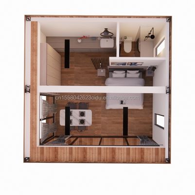 Sunshine House Container Voorafgebouwd houten glazen huis met aangepaste kleur en 40 voet container huis