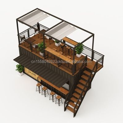 Stalen frame gegalvaniseerd stalen buigend 180g 20ft opvouwbaar luxe geprefabriceerde draagbare koffiecontainer voor producten