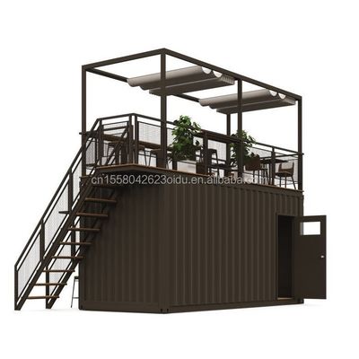 Stalen frame gegalvaniseerd stalen buigend 180g 20ft opvouwbaar luxe geprefabriceerde draagbare koffiecontainer voor producten
