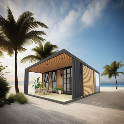 Buitenhouten houten container Huis Luxe Tuin Kleine woning met 2-3 slaapkamers voor gezinnen en hotels Aluminiumlegeringsvensters
