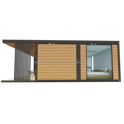 Buitenhouten houten container Huis Luxe Tuin Kleine woning met 2-3 slaapkamers voor gezinnen en hotels Aluminiumlegeringsvensters
