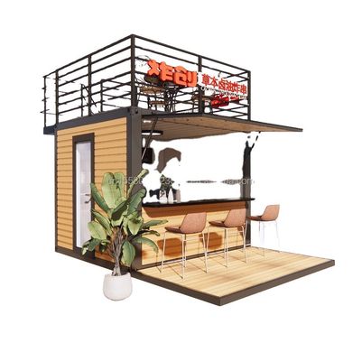 10ft Modern Design Fast Food Mini Pop-Up Shop Flat Pack Steel Container voor Carport in Outdoor Cafe Coffee Bar Carport