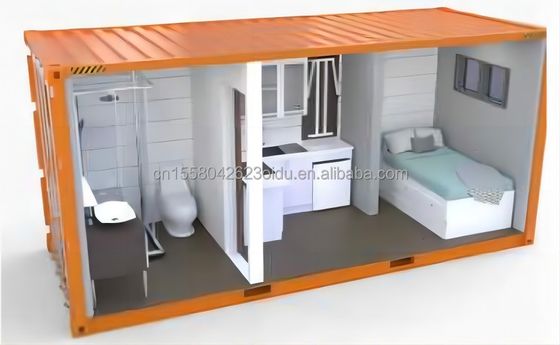 Buiten staal en sandwich paneel Flat Pack Container Huis met badkamer Gemaakt van 20ft/40ft