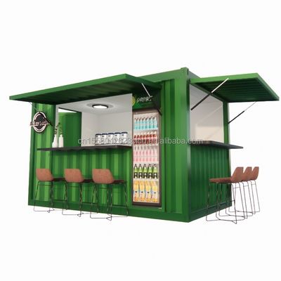 Winkel Supermarkt 10-12FT Container Mobiel Café Stalen structuur met houten huizen Ontwerp in moderne stijl en hoge kwaliteit