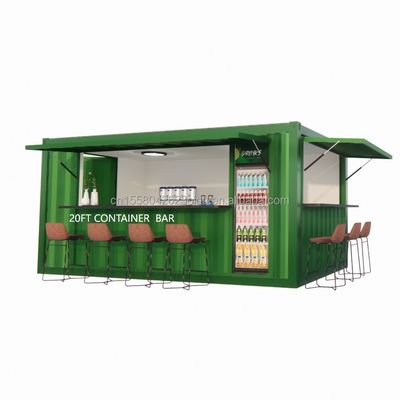 Winkel Supermarkt 10-12FT Container Mobiel Café Stalen structuur met houten huizen Ontwerp in moderne stijl en hoge kwaliteit