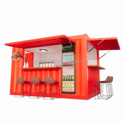 Winkel Supermarkt 10-12FT Container Mobiel Café Stalen structuur met houten huizen Ontwerp in moderne stijl en hoge kwaliteit