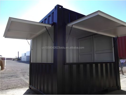 Hoofdstructuur 20ft Container Coffee Bar Fast Food Mini Pop-up Shop Cafe Huizen met gegalvaniseerde stalen vierkant buizen