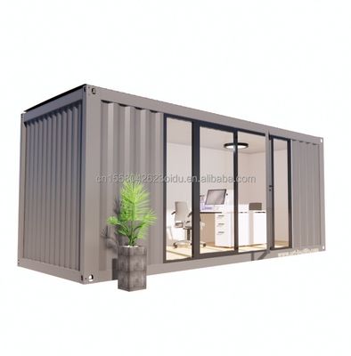 Buiten modern draagbaar voorgefabriceerd containerhuis met gratis installatie verhuisbare badkamer slaapkamer en stalen sandwichpaneel