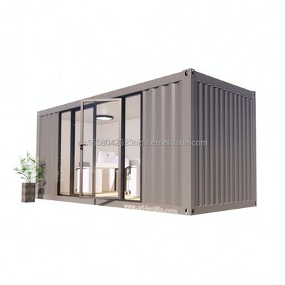 Buiten modern draagbaar voorgefabriceerd containerhuis met gratis installatie verhuisbare badkamer slaapkamer en stalen sandwichpaneel