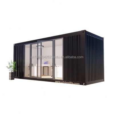 Buiten modern draagbaar voorgefabriceerd containerhuis met gratis installatie verhuisbare badkamer slaapkamer en stalen sandwichpaneel