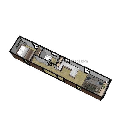 Moderne eenvoudige winkel op maat 20f 40ft Prefabricated uitbreidbaar houten container huis met 2 grote slaapkamer in eenvoudige stijl