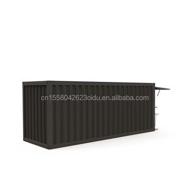 20ft staalframe voorgefabriceerde food booth container met aluminium ramen en gegalvaniseerd stalen buigwerk