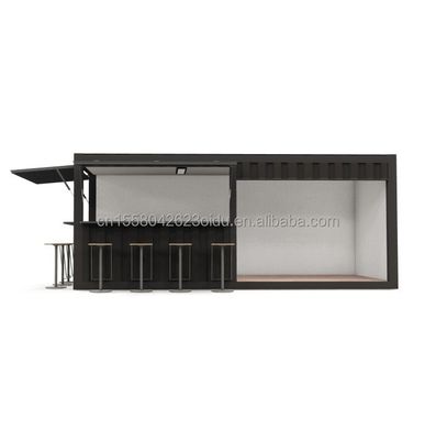 20ft staalframe voorgefabriceerde food booth container met aluminium ramen en gegalvaniseerd stalen buigwerk