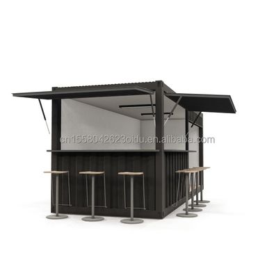20ft staalframe voorgefabriceerde food booth container met aluminium ramen en gegalvaniseerd stalen buigwerk