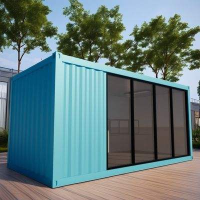 Buiten 20ft geprefabriceerde staalstructuur Huis Huis Container Flat Pack Huizen Gemaakt van 50/75/100mm Wave Sandwich Panel