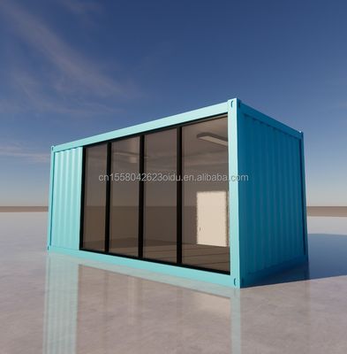 Buiten 20ft geprefabriceerde staalstructuur Huis Huis Container Flat Pack Huizen Gemaakt van 50/75/100mm Wave Sandwich Panel