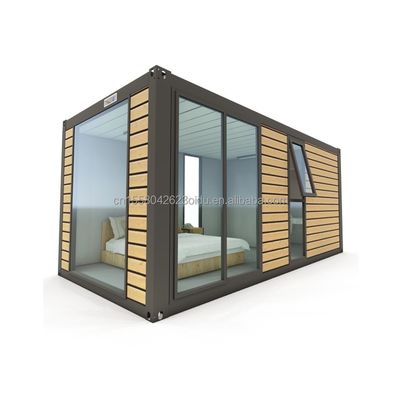 20ft modern geprefabriceerd staalcontainer huis houten kleur woonhuis geprefabriceerd woonhuis klein huis paar hotelkamer