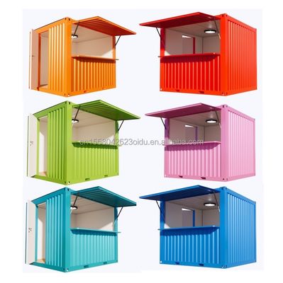 10ft Fast Food Mini Mobile Container Coffee Bar Huizen Modern Design Outdoor Gemodificeerde Shipping Container Cafe winkels Pop-up shop