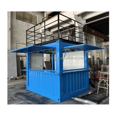 Staalframe en gegalvaniseerd stalen buigend geprefabriceerde container Restaurant winkel voedselstand 10 voet met containerhuizen