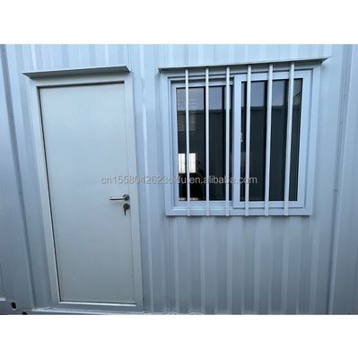 Buitenkantoor Huis Draagbare modulaire platte verpakking Voorafgebouwde staalcontainer met wand 50/75/100mm Wave Sandwich Panel