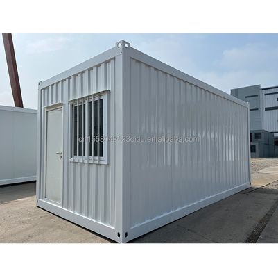 Buitenkantoor Huis Draagbare modulaire platte verpakking Voorafgebouwde staalcontainer met wand 50/75/100mm Wave Sandwich Panel