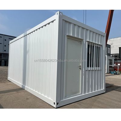 Buitenkantoor Huis Draagbare modulaire platte verpakking Voorafgebouwde staalcontainer met wand 50/75/100mm Wave Sandwich Panel