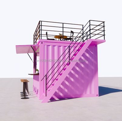Staalframe en gegalvaniseerd stalen buigend geprefabriceerde container Restaurant winkel voedselstand 10 voet met containerhuizen