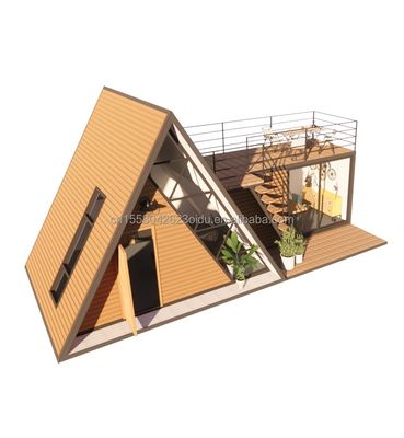 Driehoekhuis Een frame house kit voor wonen met 50/75/100mm wave sandwich paneel muur en log