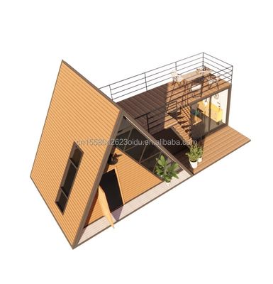 Driehoekhuis Een frame house kit voor wonen met 50/75/100mm wave sandwich paneel muur en log