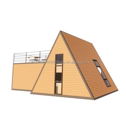 Driehoekhuis Een frame house kit voor wonen met 50/75/100mm wave sandwich paneel muur en log