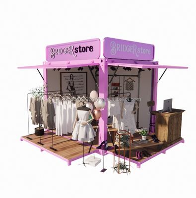 Hotel promotie 10ft pop-up container kledingwinkel met stalen frame en gegalvaniseerd stalen buigwerk