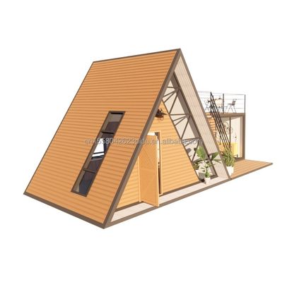 Driehoekhuis Een frame house kit voor wonen met 50/75/100mm wave sandwich paneel muur en log