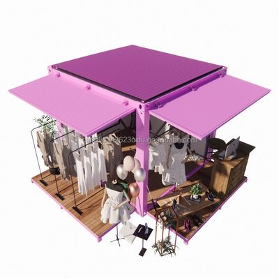 Hotel promotie 10ft pop-up container kledingwinkel met stalen frame en gegalvaniseerd stalen buigwerk