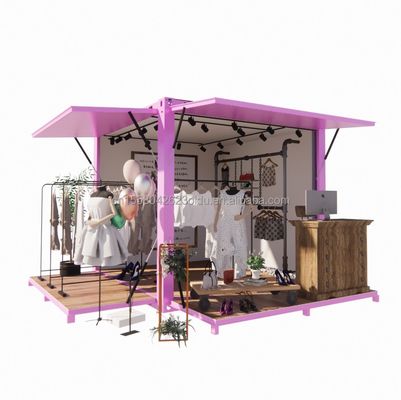 Hotel promotie 10ft pop-up container kledingwinkel met stalen frame en gegalvaniseerd stalen buigwerk