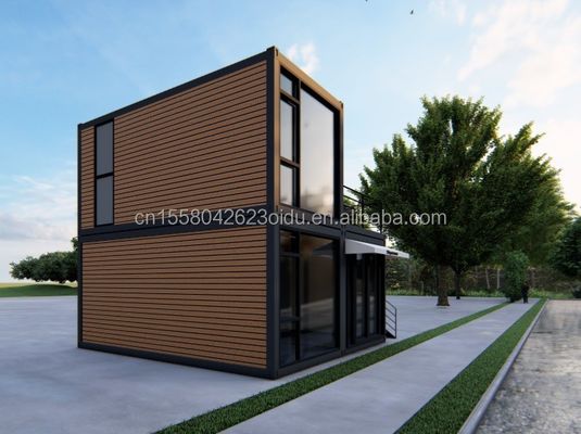 Buitenwoning Kleine huizen Luxe twee verdiepingen moderne prefab staal villa modulair prefab scheepvaartcontainer huis